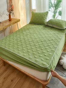 1入組衍縫細節床墊套 - 薄荷綠 - 查看 1