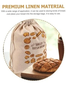 1 pièce Sac d'emballage avec graphique de pain et slogan, sac alimentaire de fournitures scolaires, boîte alimentaire convenant pour bonbons, chocolat, biscuits, etc.