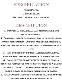 1pc Coffee Filter Cup School Supplies Back To School