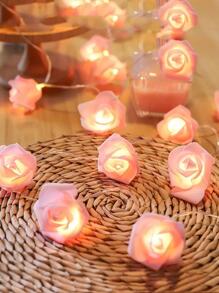 1pc Rose Shaped String Lights For The Valentines Day's Confession, Simulation Rose String Lights, 10 Lights,Home Decor ,Room Decor,Wall Decor Gifts Birthday Graduation
