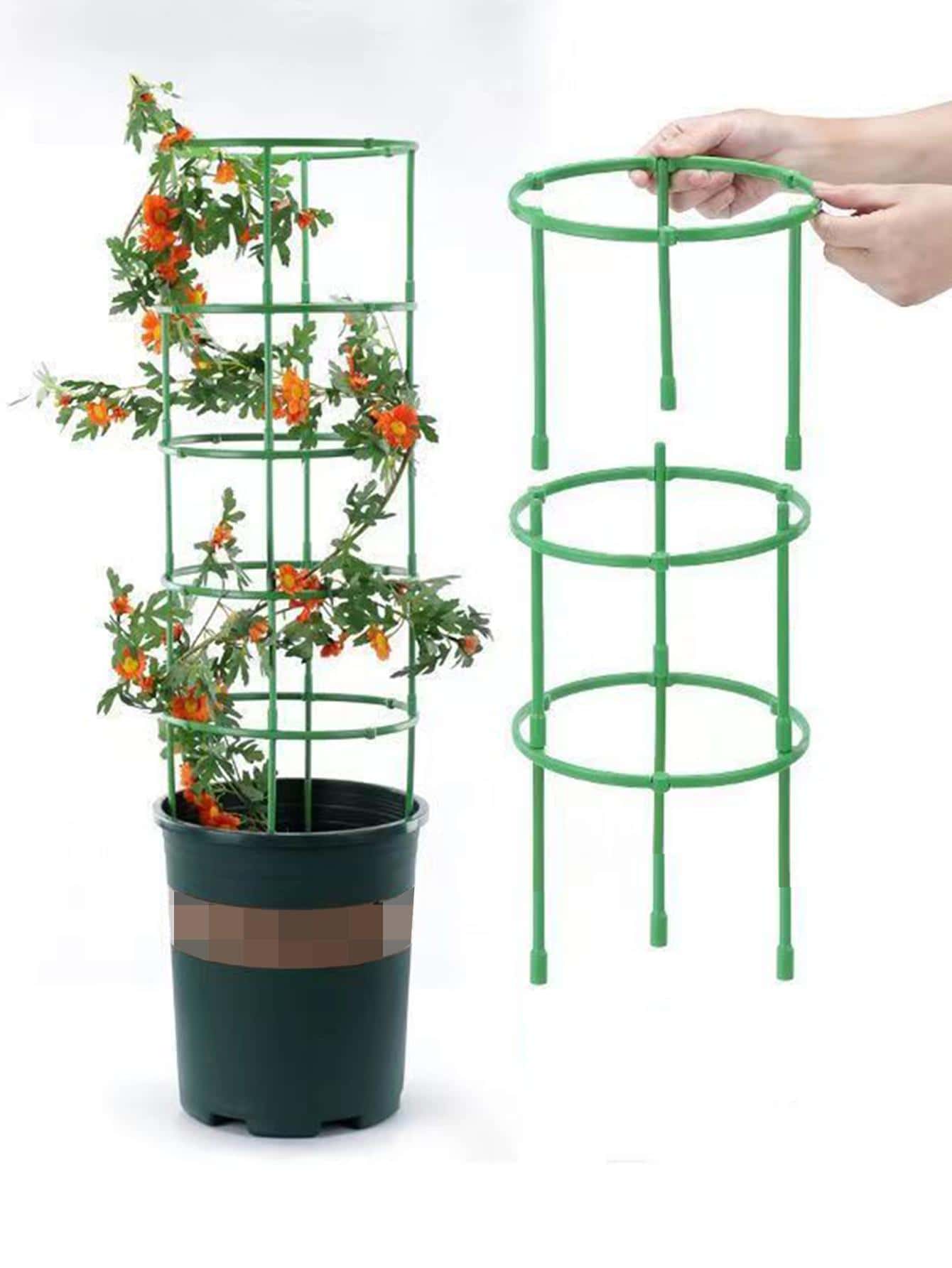 10pcs/set Plastic Plant Support Stake, Simple Plant Stake For Garden - Green - View 1