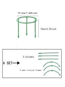 10pcs/set Plastic Plant Support Stake, Simple Plant Stake For Garden - Green - View 3