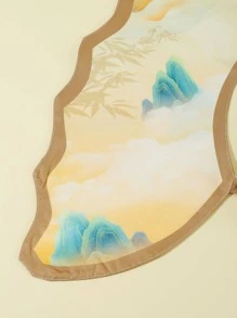 1pc Chinese Style Landscape Print Women's False Collar Shawl - Multicolor - View 4