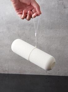 1入組大容量旅行牙刷牙膏沖洗杯子帶手柄帶,可愛素色便攜白色牙刷杯子適用於商業旅行 - 白色 - 查看 5