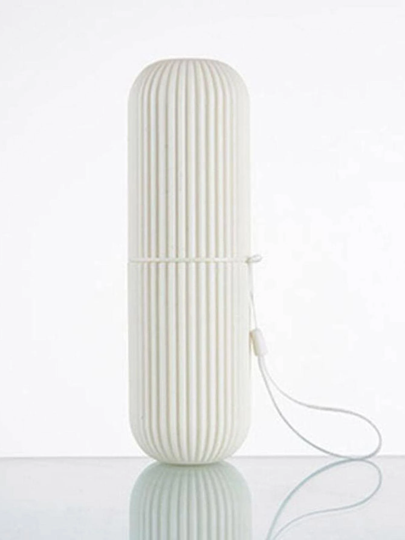 1入組大容量旅行牙刷牙膏沖洗杯子帶手柄帶,可愛素色便攜白色牙刷杯子適用於商業旅行 - 白色 - 查看 1