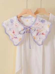 1件女性花卉假領披肩 - 彩色 - 查看 1