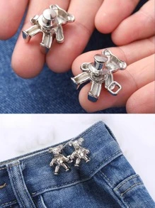 Quần Jean Nữ Thiết Kế Gấu Thắt Lưng Phụ Kiện, Dành Cho Cuộc Sống Hàng Ngày - Bạc - Xem 5