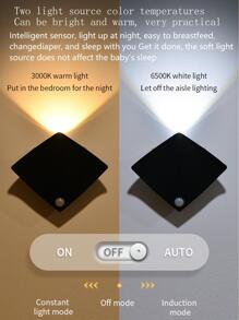 1 件/3 件全新 Stingray 装饰壁灯，运动传感器家居装饰夜灯，适用于卧室、门廊、阳台、走廊、快速传感器照明，适用于床边、浴室、厨房、展示柜 - 黃色 - 查看 8