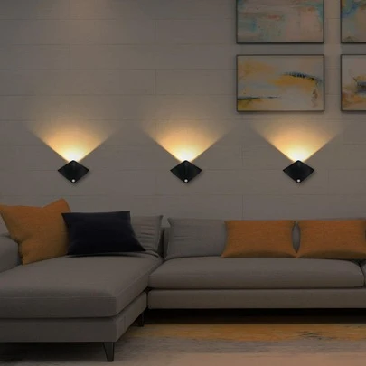 1 pieza/3 piezas Luz decorativa de pared con forma de raya, luz nocturna con sensor de movimiento para decoración del hogar, apta para dormitorio, porche, balcón, pasillo, iluminación con sensor rápido, adecuada para mesita de noche, baño, cocina, armario expositore
