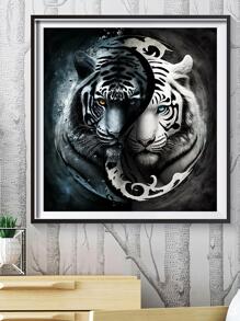 1pc PMMA DIY Diamond Painting Without Frame, Modern Tiger Pattern DIY Diamond Painting For Wall Decoration - Multicolor - View 1