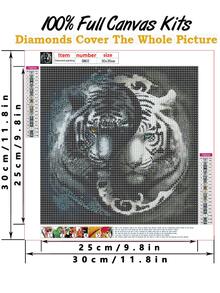 1pc PMMA DIY Diamond Painting Without Frame, Modern Tiger Pattern DIY Diamond Painting For Wall Decoration - Multicolor - View 2