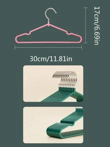 10cs/套家用小衣架 PVC涂层衣架 防滑无痕 加厚小衣架 婴儿小衣服悬挂晾晒支架 - 黑色 - 查看 3