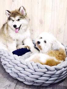 250g/1000g Sợi len dày dặn, thích hợp đan bằng tay để làm chăn, thảm trang trí. - Màu Xám nhạt - Xem 4