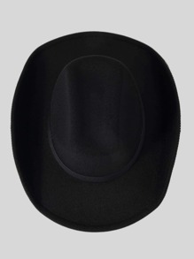 1pc Rhinestone Cowgirl Hat And Black Cowboy Hat, Rhinestone Fringe Cowboy Hat For Women Men, Western Cowboy Hat Tassel Decor Sequin Cowboy Fedora Hat For Party - Black - View 5