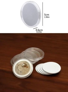 5 piezas Caja de almacenamiento moneda - transparente - Ver 3