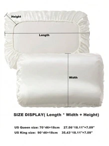 1pair Champagne Pillowcase Without Filler, Minimalist Satin Pillow Cover For Bed