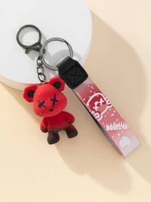 Cartoon Bear Charm Keychain - Multicolor - View 1