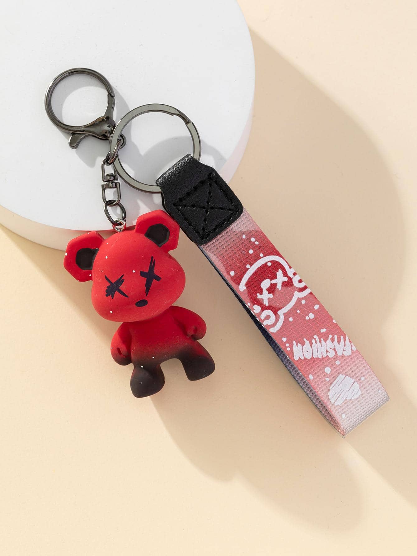 Cartoon Bear Charm Keychain - Multicolor - View 1