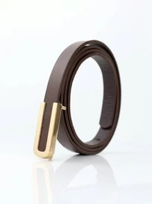 1 件女士纯色几何扣时尚腰带，适合秋季、秋季、万圣节装饰