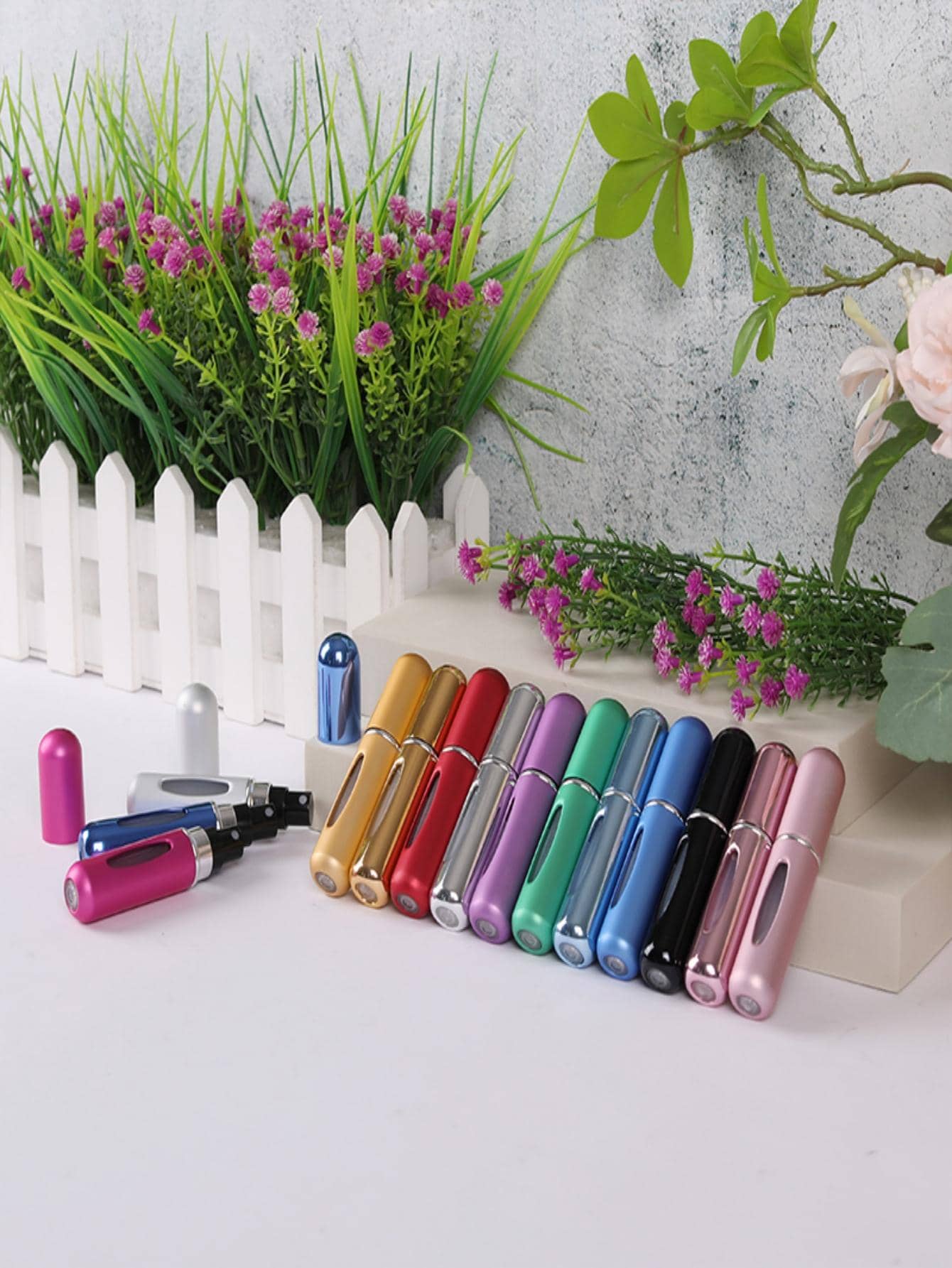 1入組5ml小型可裝香水的噴霧瓶,圓形噴嘴式設計,輕便攜帶,適用於旅行 - 中紫紅色 - 查看 1