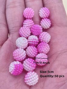 50顆/套PMMA珠子日常人造珍珠DIY珠子用於DIY珠寶製作 - 彩色 - 查看 4