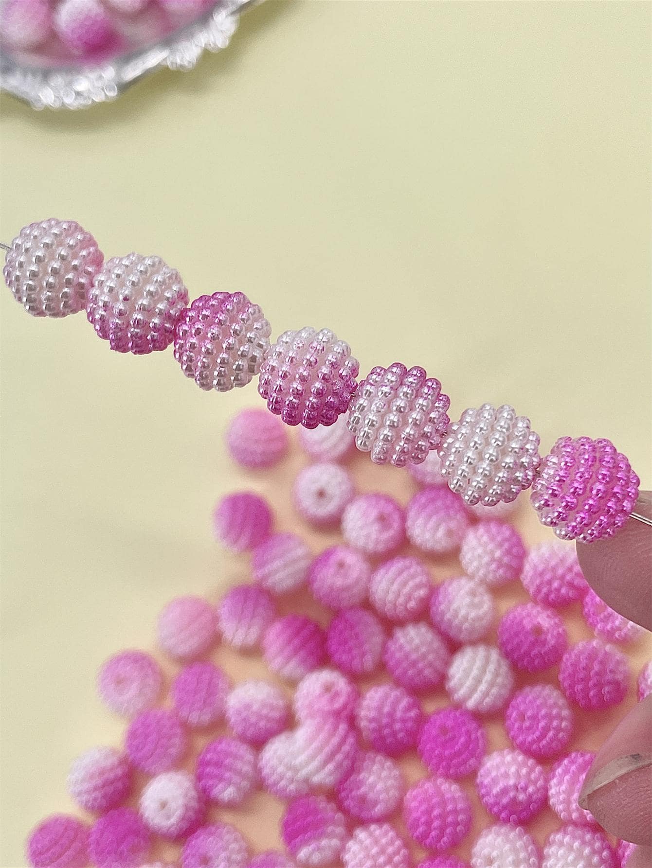 50顆/套PMMA珠子日常人造珍珠DIY珠子用於DIY珠寶製作 - 彩色 - 查看 1