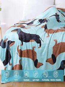 狗毯腊肠犬毯子狗毯羊毛狗毯子适用于沙发儿童狗印花毯子成人儿童温暖毛绒毯子适用于沙发、沙发、卧室 - 彩色 - 查看 3