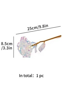 1/10 pièces Fleur de rose artificielle en plastique, fleur préservée au laser arc-en-ciel avec tige, cadeau romantique éternel spécial pour le mariage, la décoration de la maison, la Saint-Valentin, la fête des mères, l'anniversaire, la salle de bain, la décoration de la chambre, le bureau, l'école. Différentes couleurs et tailles disponibles. Jour de la Saint-Valentin, diplôme, décoration de jardin, plante d'extérieur, jardinage, fleurs artificielles