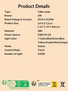 1 pieza Luz de la decoración ABS decorativo creativo con diseño de mano para casa - Multicolor - Ver 7