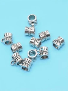 20入組波西米亞風格銀顏色合金項鏈連接器隔片珠子DIY首飾製作,8x5mm洞4mm基本款配件