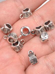 20入組波西米亞風格銀顏色合金項鏈連接器隔片珠子DIY首飾製作,8x5mm洞4mm基本款配件