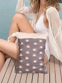 1 túi lưu trữ in hoa - Màu nâu Sô-cô-la - Xem 1