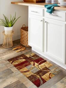 1 pieza Alfombra de piso con patrón geométrico moderno poliéster para casa - Multicolor - Ver 7