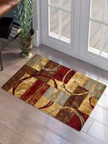 1 pieza Alfombra de piso con patrón geométrico moderno poliéster para casa - Multicolor - Ver 8