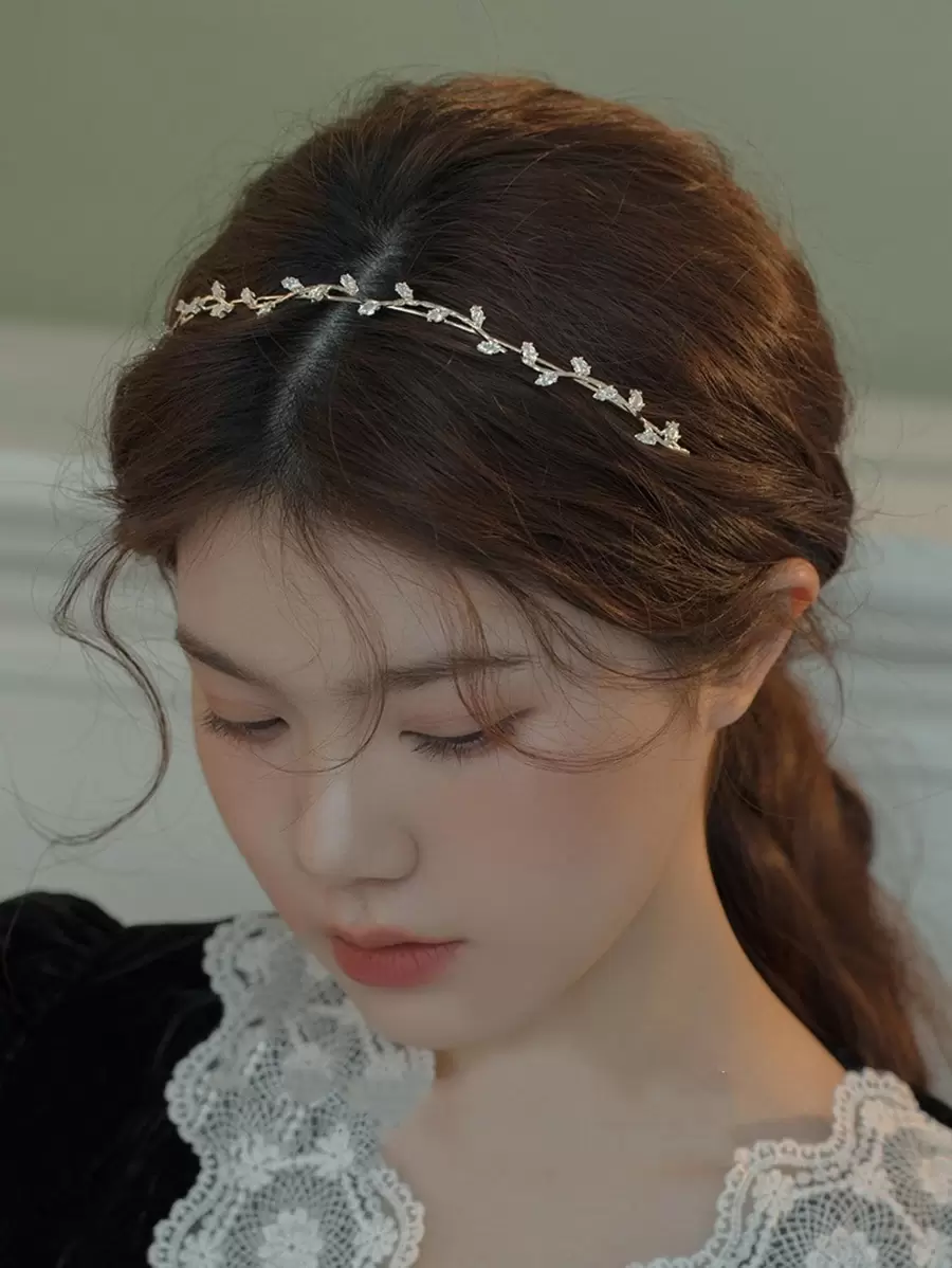 1pc Silver-Tone Rhinestone Vine Style Headband Tiaras,Hairband,Hair Hoop Headbands Hair Accessories Head Accessories - Gold - View 1