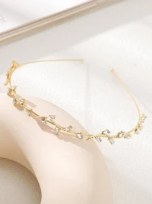 1pc Silver-Tone Rhinestone Vine Style Headband Tiaras,Hairband,Hair Hoop Headbands Hair Accessories Head Accessories - Gold - View 2