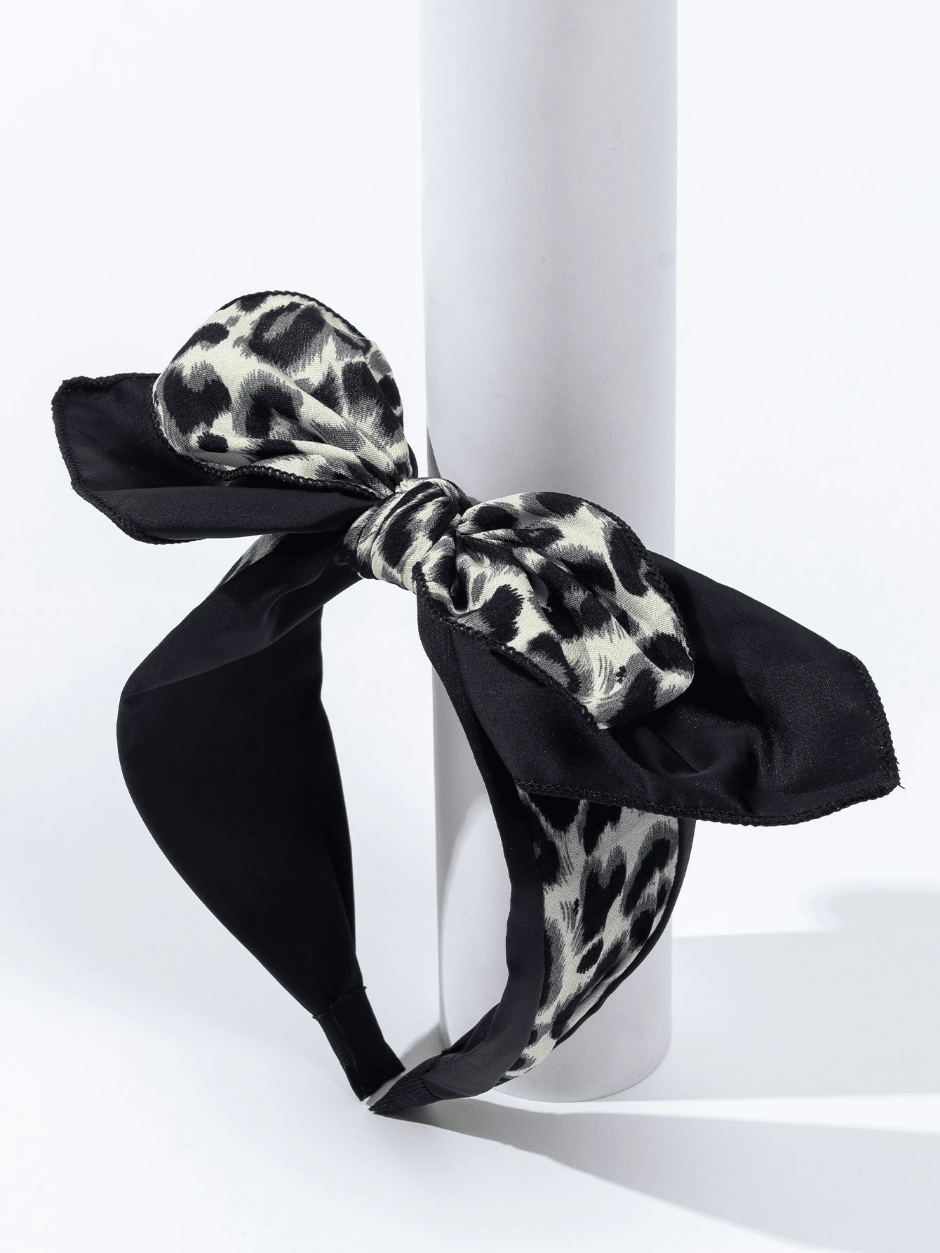 1入豹紋蝴蝶結髮箍，適合秋冬與家人和朋友外出 - 彩色 - 查看 1