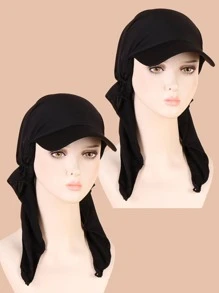 Solid Head Wrap - Black - View 1