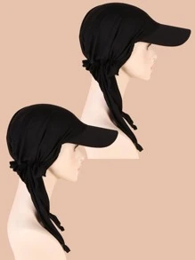 Solid Head Wrap - Black - View 2