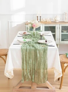 1 Đồng Màu Bàn Á Hậu, Hiện Đại Polyester Hình Chữ Nhật Bàn Á Hậu Cho Bàn Ăn - màu xanh lá - Xem 5