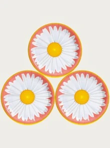 10入組/套一次性餐盤，7/9 英寸雛菊花派對用品餐具，雛菊花派對盤，夏春季雛菊花派對一次性餐具裝飾品 - 彩色 - 查看 6