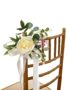 1pc Artificial Flower, Yellow Romantic Faux Flower For Party - Yellow - View 3