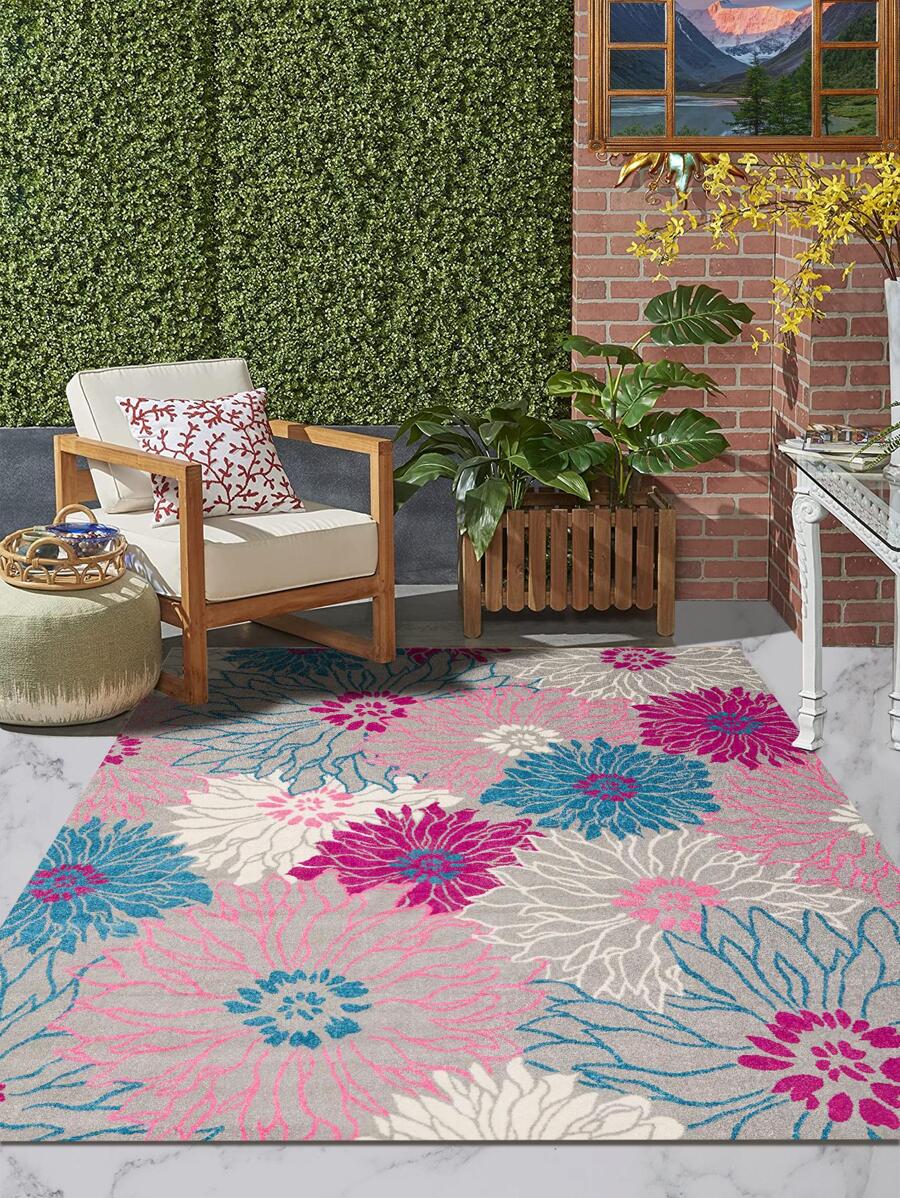 1 Họa Tiết Hoa Thảm Chống Trơn Trượt, Hiện Đại Polyester Sàn, Cho Phòng Khách, Phòng Ngủ - Nhiều màu - Xem 1