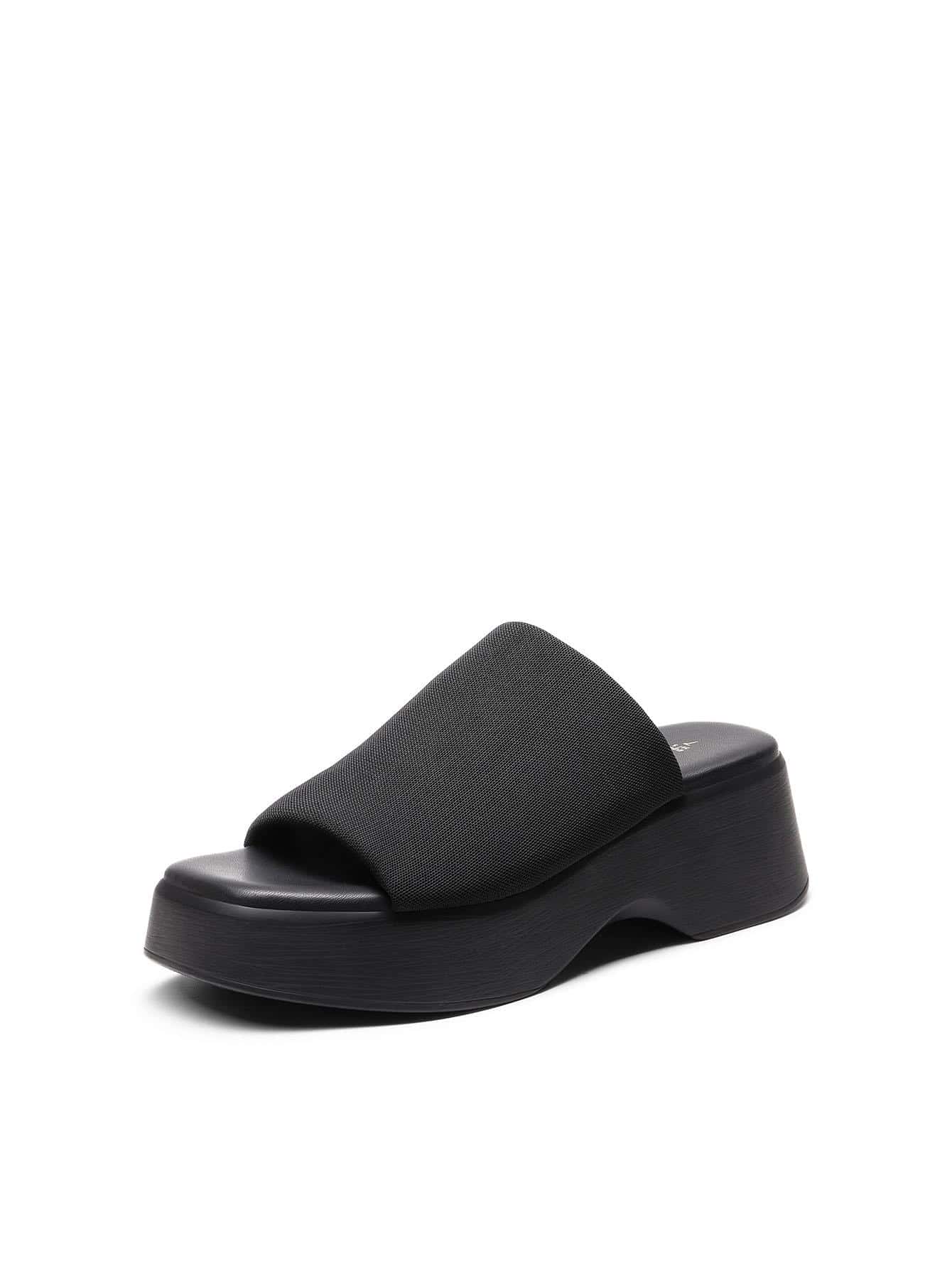 Women's Comfort Summer Platform Heels, Cute Slip-On Flatform Chunky Sandals Casual Wear Walking Wedges - màu đen - Xem 1