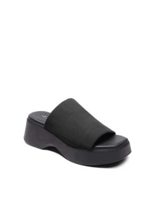 Women's Comfort Summer Platform Heels, Cute Slip-On Flatform Chunky Sandals Casual Wear Walking Wedges - màu đen - Xem 3
