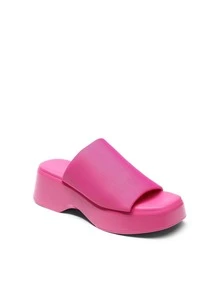 Women's Comfort Summer Platform Heels, Cute Slip-On Flatform Chunky Sandals Casual Wear Walking Wedges - 粉色 - 查看 3