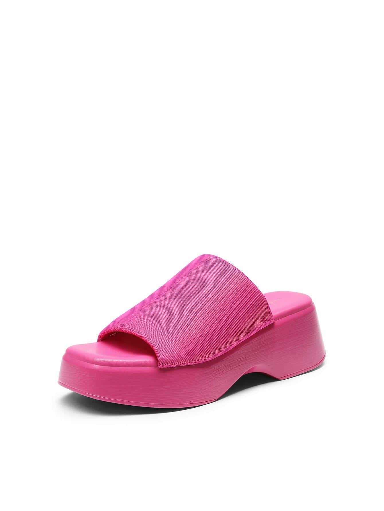 Women's Comfort Summer Platform Heels, Cute Slip-On Flatform Chunky Sandals Casual Wear Walking Wedges - 粉色 - 查看 1