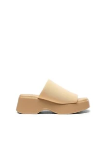 Women's Comfort Summer Platform Heels, Cute Slip-On Flatform Chunky Sandals Casual Wear Walking Wedges - 杏色 - 查看 2
