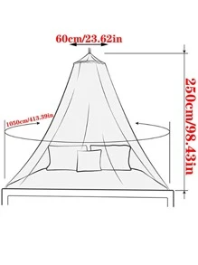 1 Gói Đơn Giản Màu Đen Họa Tiết Hoa Lưới Chống Muỗi, Tròn Polyester Nhà Trải Giường - màu đen - Xem 2
