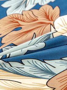 1pc Colorful Leaf Pattern Sofa Cover With 1pc Pillow Case Without Filler, Modern Polyester Sofa Slipcover For Household - Multicolor - View 3